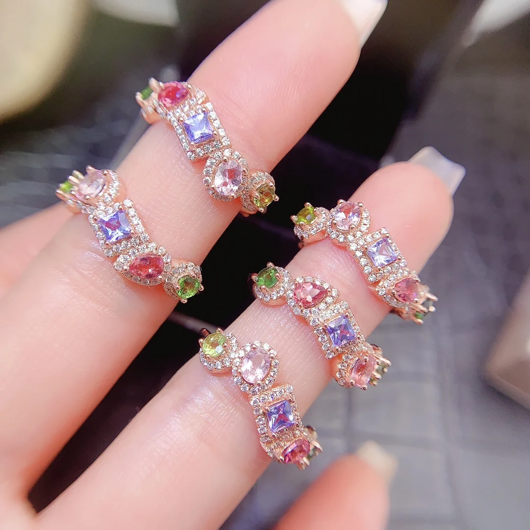 Natural Tourmaline Square Cut Ring - view 1