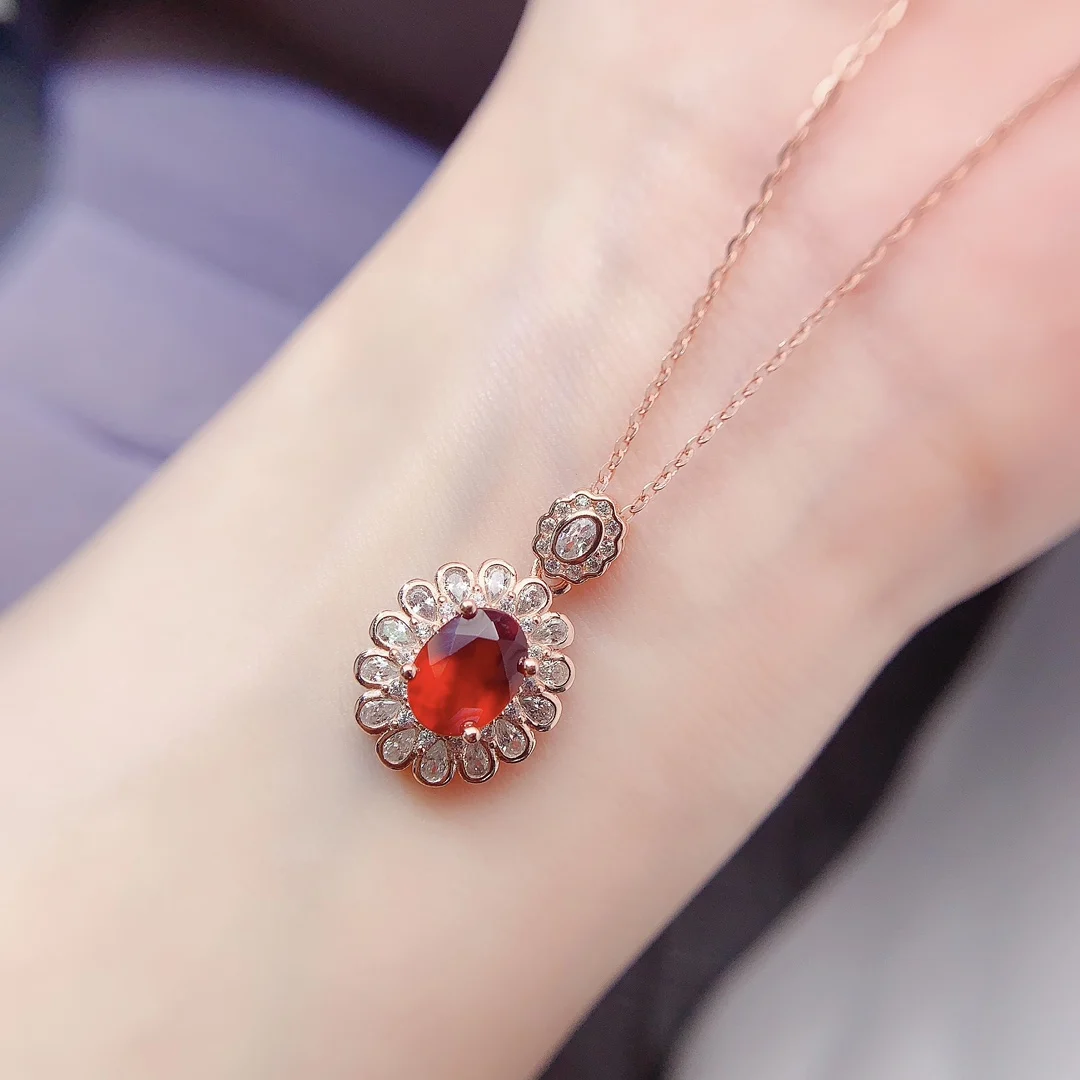 Natural Garnet Petite Pendant - view 1