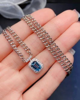 Natural Topaz Mini Square Pendant