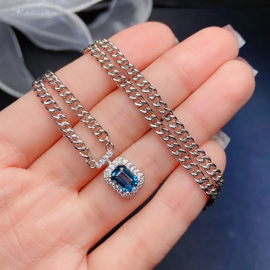 Natural Topaz Mini Square Pendant - view 1