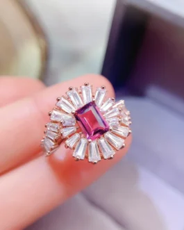 Natural Pyrope Garnet Ballerina Ring