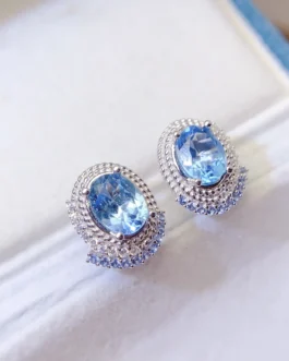 Natural Topaz Promise Stud Earrings