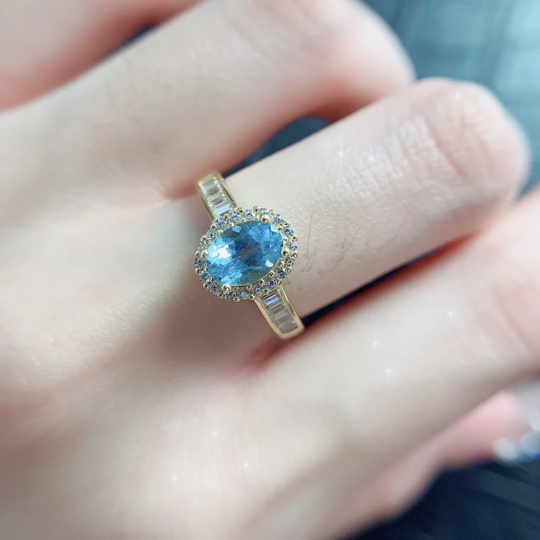 Natural Apatite Classic Oval Ring - view 5