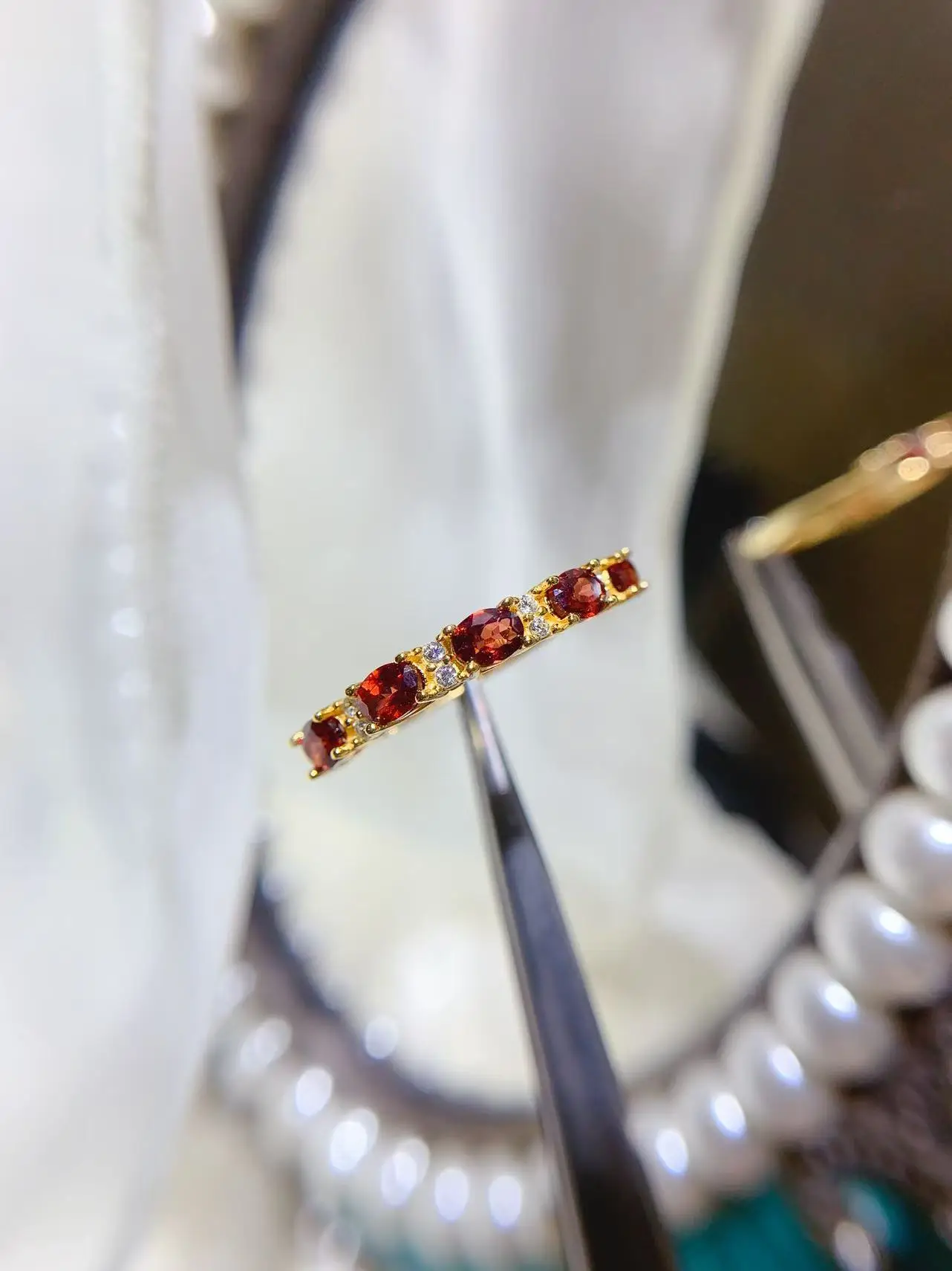 Natural Gemstone Colour Row Ring - view 6