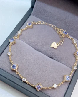 Natural Tanzanite Station Bracelet