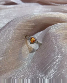 Natural Sapphire Heart Halo Ring