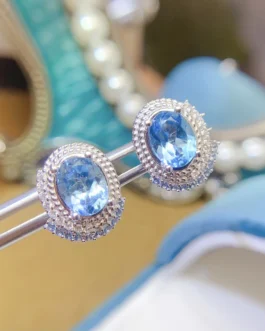 Natural Topaz Promise Stud Earrings