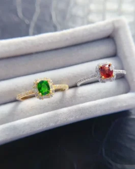 Natural Gemstone Minimalist Solitaire Ring