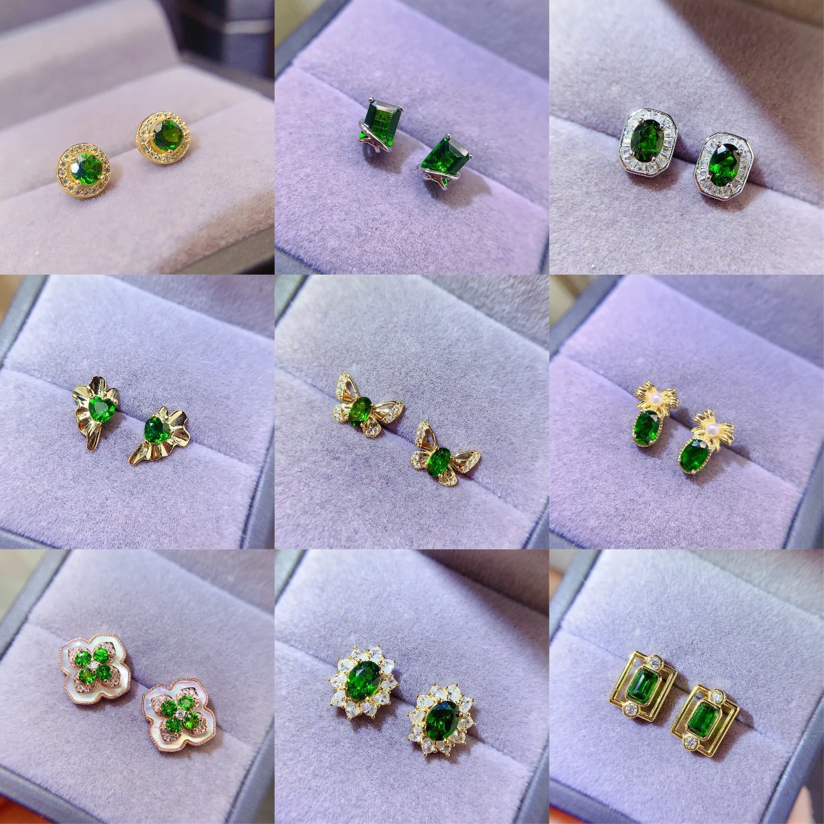 Natural Diopside Classic Earrings - view 4