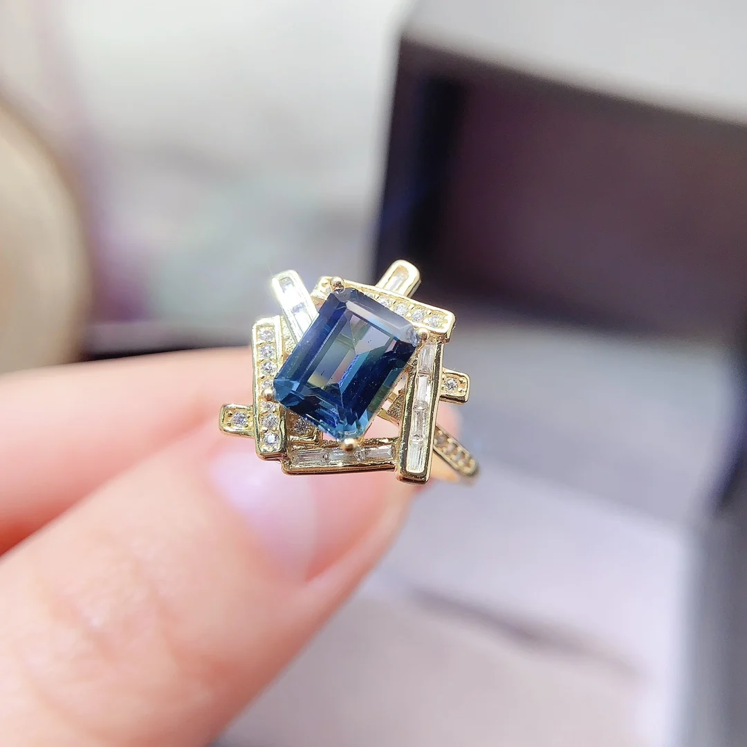 Natural Topaz Sunburst Gold Ring - view 1