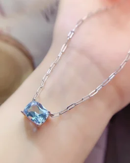 Natural Topaz Square Pendant