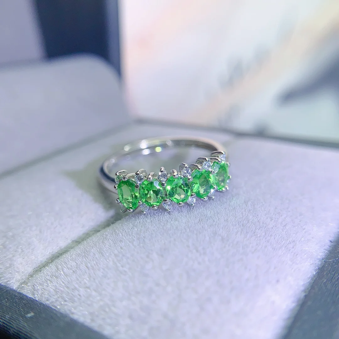 Natural Tsavorite Vintage Halo Ring - view 2