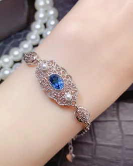 Natural Topaz Halo Bracelet
