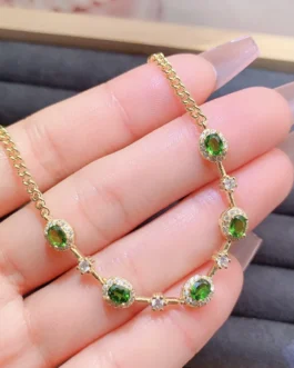 Natural Diopside Halo Bracelet