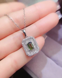 Natural Tourmaline Rectangle Pendant