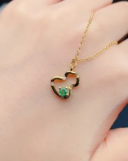 Natural Emerald Heart Pendant