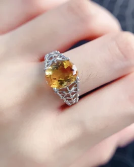 Natural Citrine Bold Oval Ring
