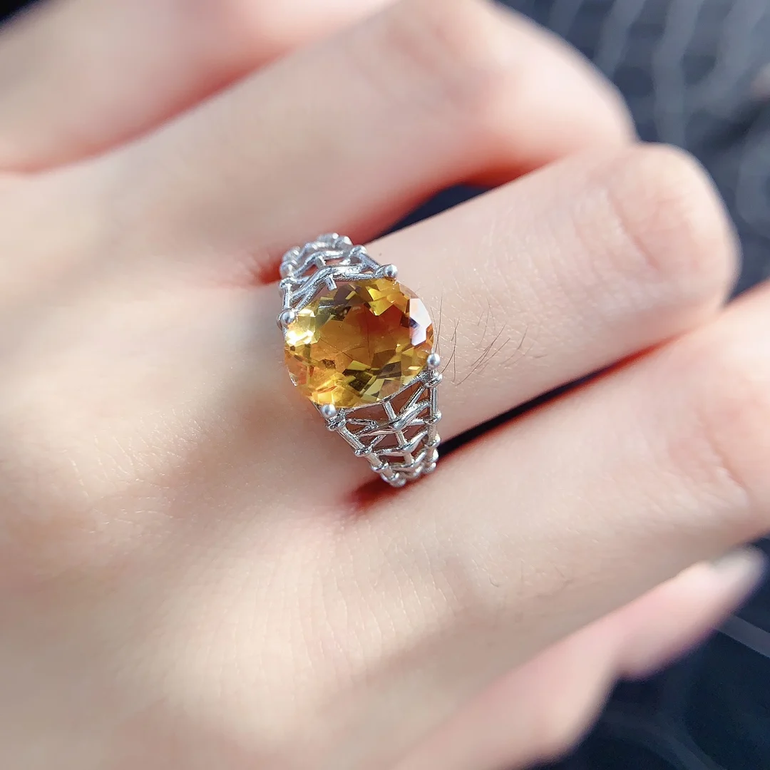 Natural Citrine Bold Oval Ring - view 2