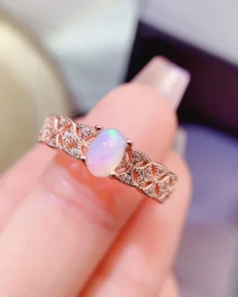 Natural Opal Gold Plated Ring