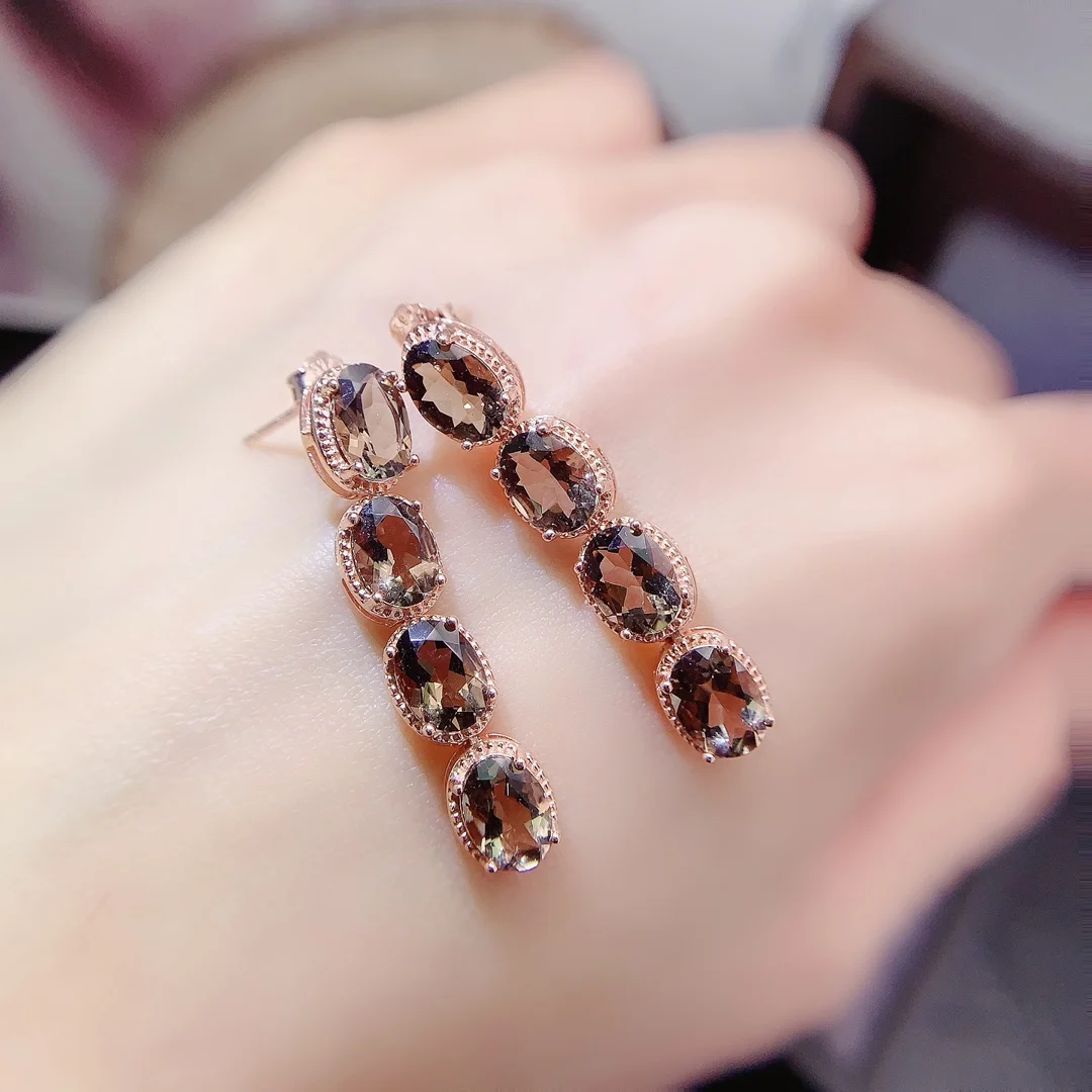 Natural Citrine Linear Drop Earrings - view 3