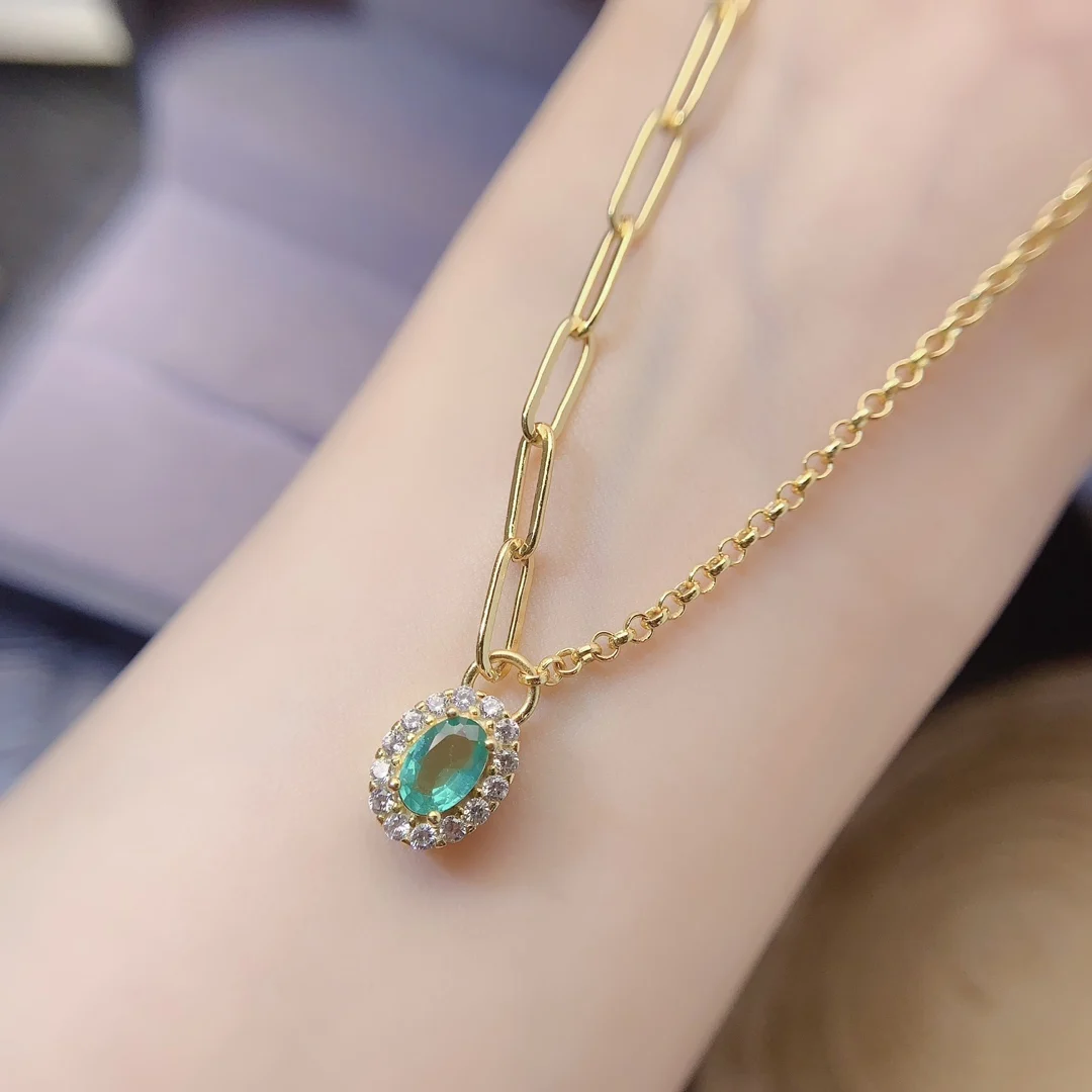 Natural Emerald Dainty Pendant - view 1