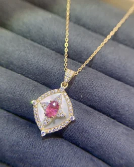Natural Tourmaline Framed Pendant