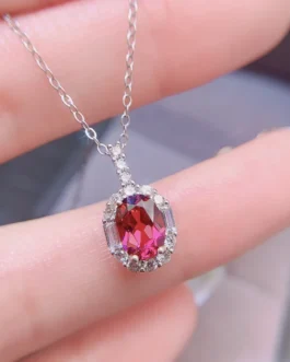 Natural Garnet Classic Pendant Necklace