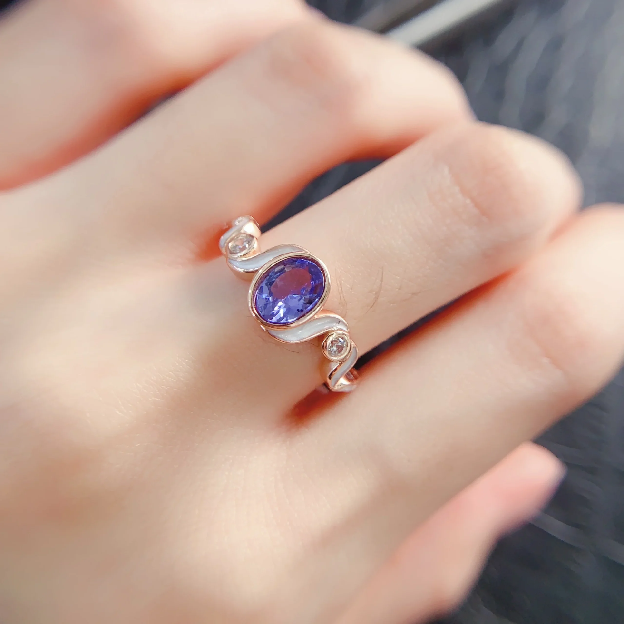 Natural Tanzanite Classic Oval Ring - view 3