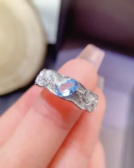 Natural Topaz Molten Band Ring