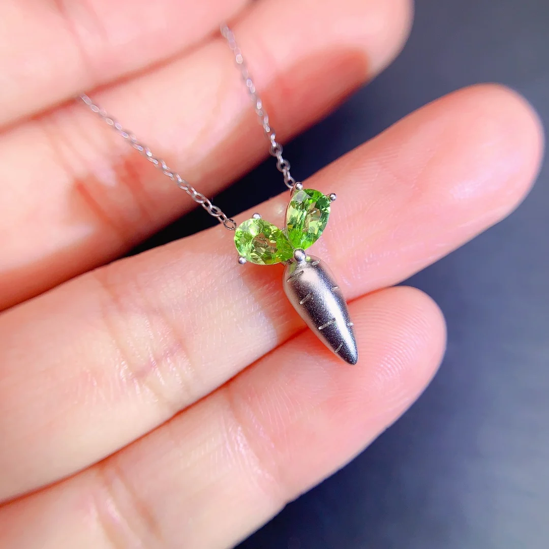 Natural Peridot Drop Pendant - view 1