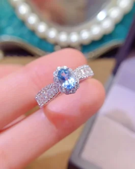 Natural Topaz Pavé Band Ring
