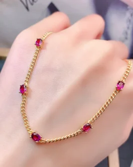 Natural Garnet Radiant Bracelet