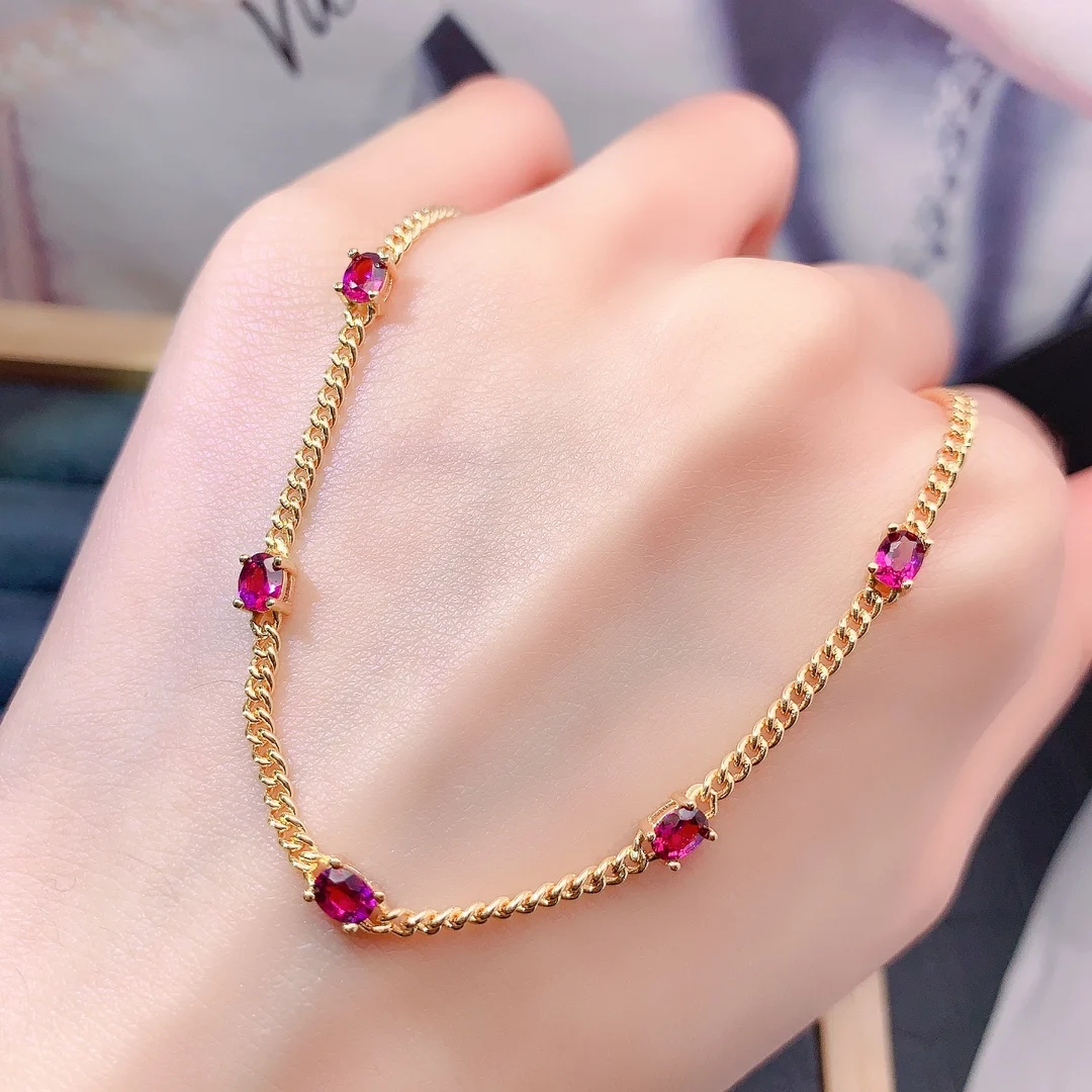 Natural Garnet Radiant Bracelet - view 1