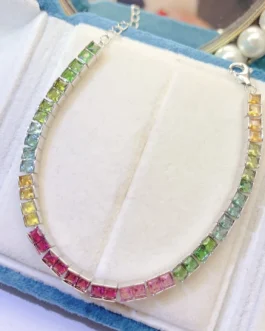 Natural Tourmaline Tennis Bracelet