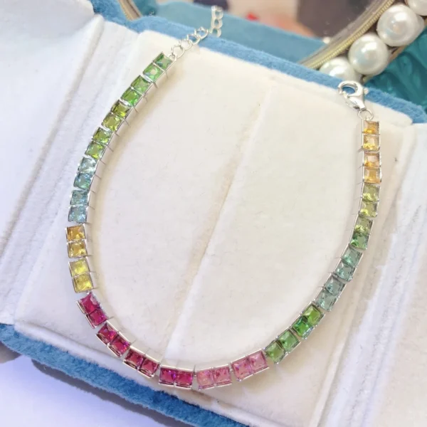 Natural Tourmaline Tennis Bracelet