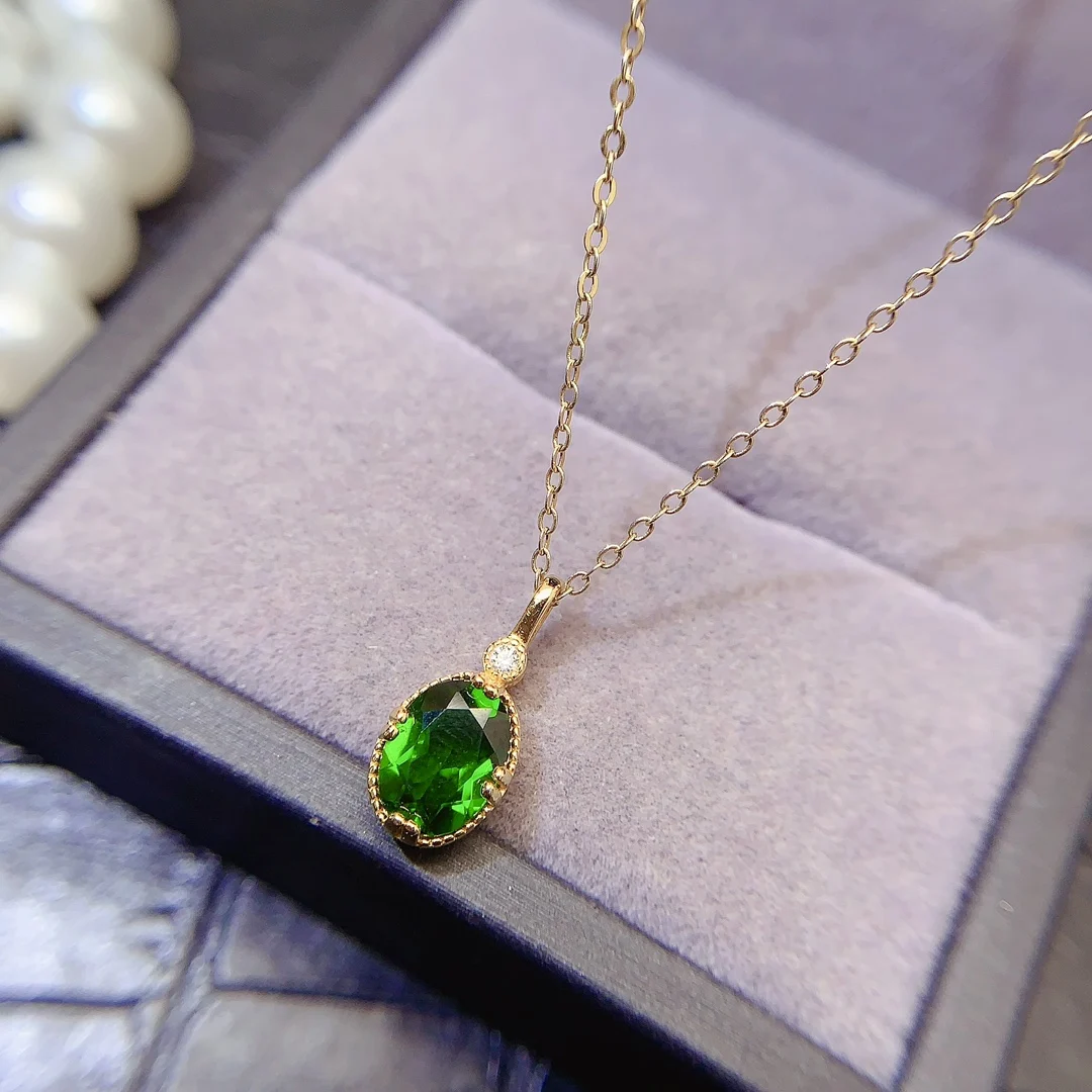 Natural Diopside Drop Pendant - view 4