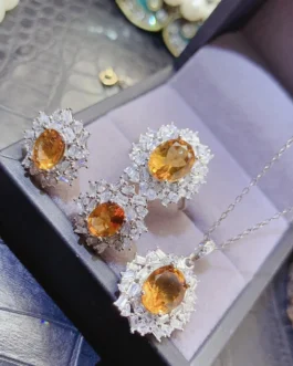 Natural Citrine Luxury Jewelry Set