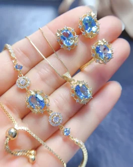 Natural Topaz Luxury Jewelry Set