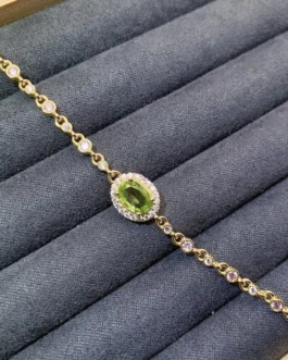 Natural Peridot Station Bracelet