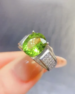 Natural Peridot Eternity Ring