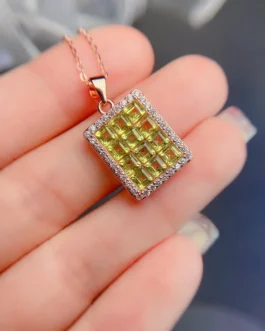Natural Peridot Mosaic Pendant