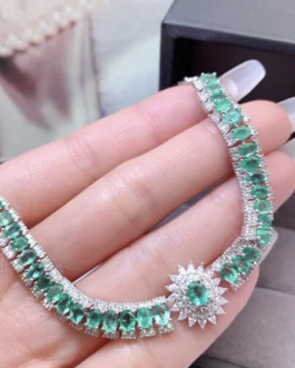 Natural Emerald Baguette Tennis Bracelet