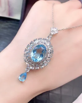 Natural Topaz Double Drop Pendant