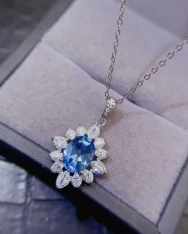 Natural Topaz Starburst Pendant