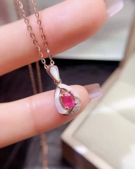 Natural Ruby Teardrop Pendant