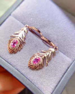 Natural Pink Sapphire Earrings
