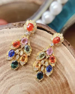Natural Sapphire Oval Stud Earrings