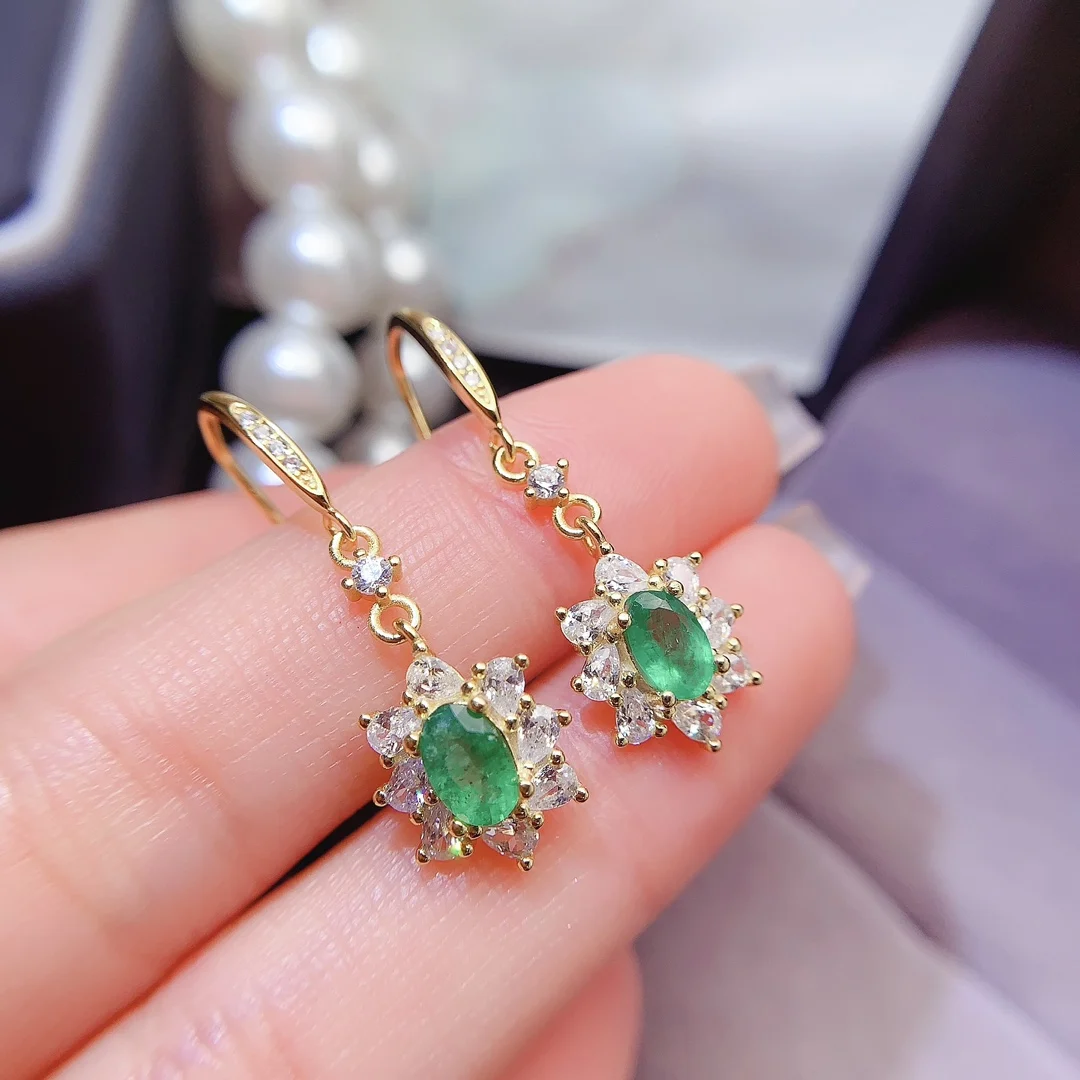 Natural Emerald Vintage Earrings - view 4