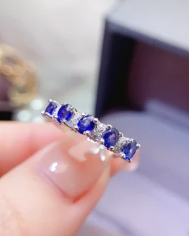 Natural Sapphire Half Eternity Ring