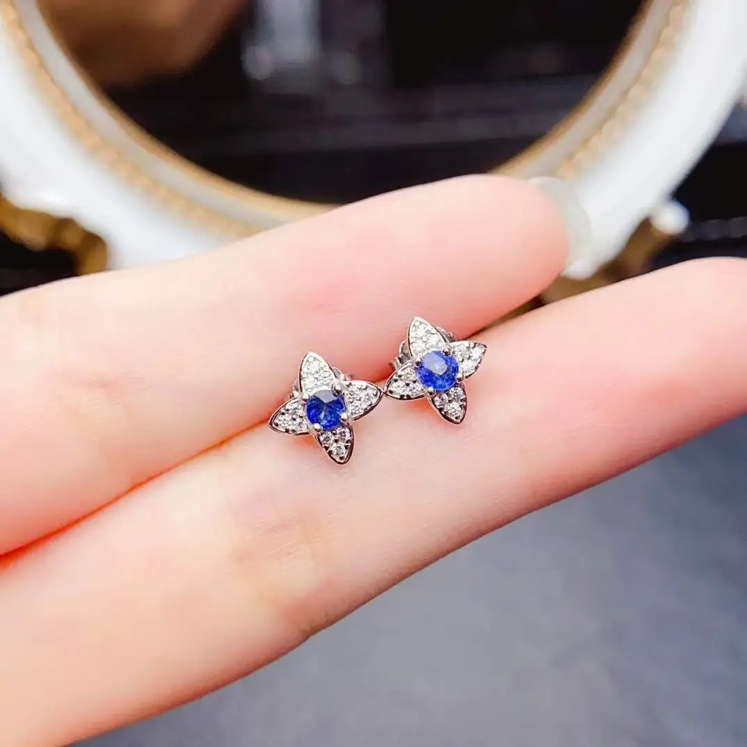 Natural Sapphire Nova Earrings - view 2